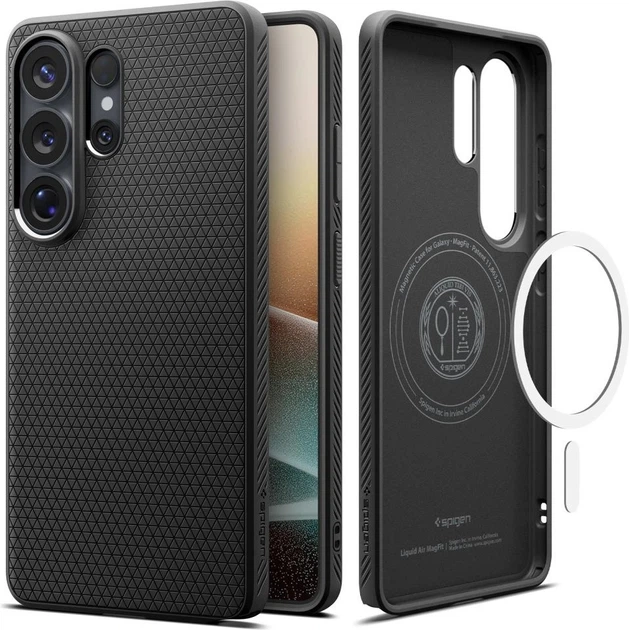 Etui plecki Spigen Liquid Air Mag MagSafe Case do Samsung Galaxy S26 Ultra Black (ACS10674) - obraz 2