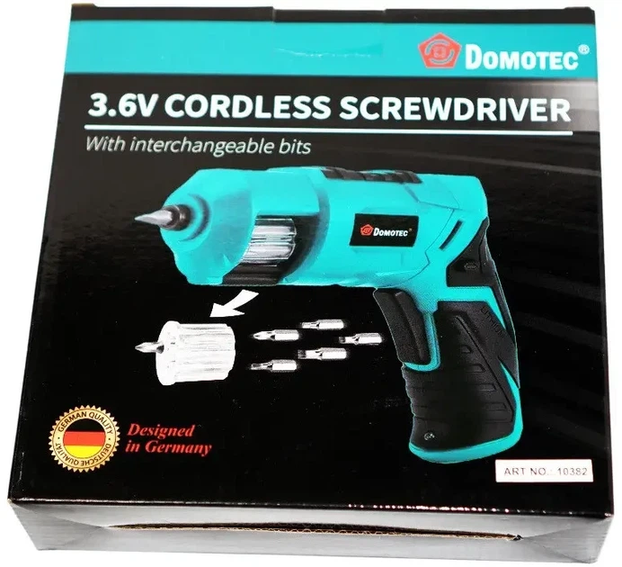 Аккумуляторная отвертка Domotec 3.6V с набором 6 битов для монтажных работ 10382 - изображение 7