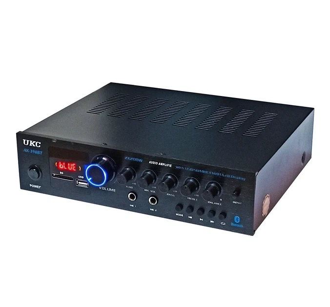 Аудио усилитель UKC AK-398BT 2x200W с поддержкой Bluetooth и USB 10373 - изображение 5