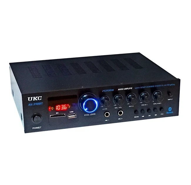 Аудио усилитель UKC AK-398BT 2x200W с поддержкой Bluetooth и USB 10373 - изображение 6