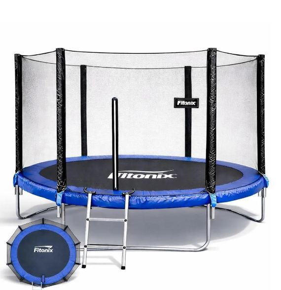 Батут Fitonix 312 см 10 ft, до 150 кг, із сіткою безпеки та драбинкою, для дачі, двору, дітей та дорослих - Фото 1 Батут Fitonix 312 см 10 ft, до 150 кг, із сіткою безпеки та драбинкою, для дачі, двору, дітей та дорослих - зображення 1