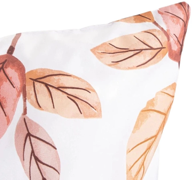 Komplet pościeli Homla Leafy Poszewka na kołdrę 220 x 200 cm + 2 poszewki na poduszki 70 x 80 cm z mikrofibry w motyw liści biały (5906496755859) - obraz 2