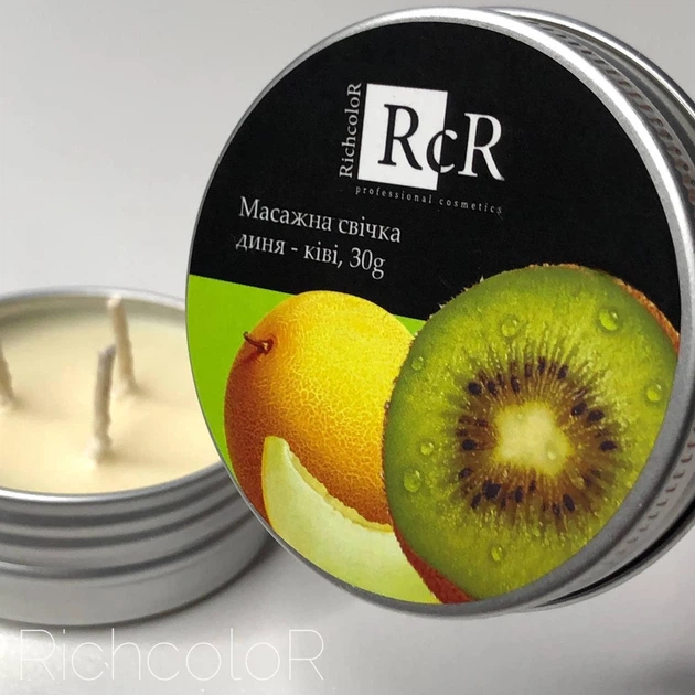 Масажна свічка Richcolor Диня-Ківі, 30 г - Фото 1 Масажна свічка Richcolor Диня-Ківі, 30 г - зображення 1