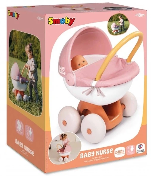 Wózek dla lalki Smoby Baby Nurse z plastikowym daszkiem (3032162203958) - obraz 2