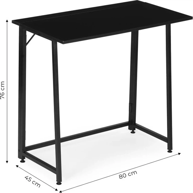 Stolik do laptopa ModernHome by Multistore składany 80 x 45 cm Czarny TH-FD-1 (5905817010967) - obraz 7