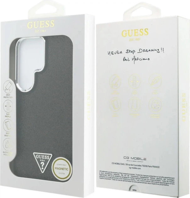 Панель Guess Fixed Glitter Triangle MagSafe для Samsung Galaxy S26 Ultra Black (3666339613532) - зображення 8