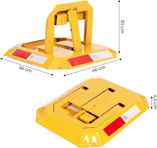 Блокада паркувальна ModernHome by Multistore складана зі світловідбиваючими смугами на ключ 30 см (DNPL-007) - зображення 9