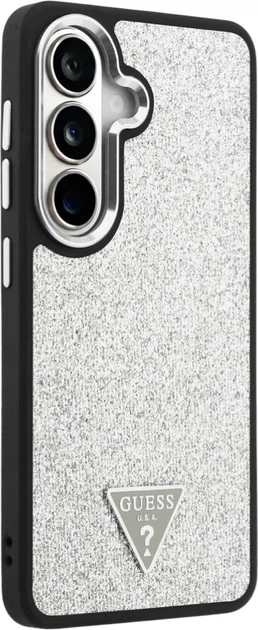 Etui plecki Guess Fixed Glitter Triangle MagSafe do Samsung Galaxy S26 Plus Silver (3666339613556) - obraz 4