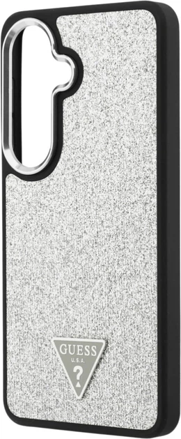 Etui plecki Guess Fixed Glitter Triangle MagSafe do Samsung Galaxy S26 Plus Silver (3666339613556) - obraz 6