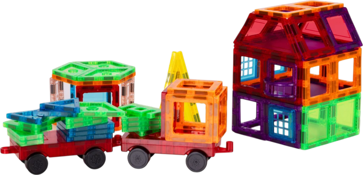 Магнітний конструктор ModernHome by Multistore Будинок з автомобілем та причепом 106 елементів HC473205 (5905817008131) - зображення 2