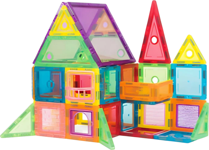 Магнітний конструктор ModernHome by Multistore Будинок з автомобілем та причепом 106 елементів HC473205 (5905817008131) - зображення 3