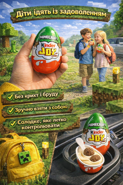 Kinder Joy Minecraft 6 штук по 20 г кіндер джой майнкрафт шоколадне яйце з іграшкою сюрприз Ferrero для дітей подарунок фанатам гри колекційна фігурка нова серія - Фото 5 Kinder Joy Minecraft 6 штук по 20 г кіндер джой майнкрафт шоколадне яйце з іграшкою сюрприз Ferrero для дітей подарунок фанатам гри колекційна фігурка нова серія - зображення 5