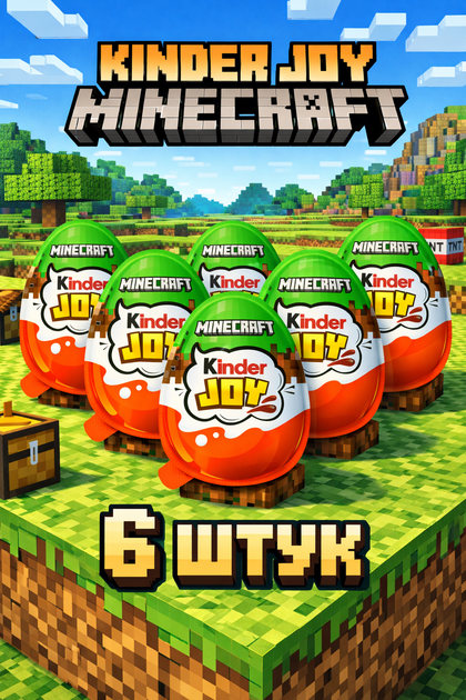 Kinder Joy Minecraft 6 штук по 20 г кіндер джой майнкрафт шоколадне яйце з іграшкою сюрприз Ferrero для дітей подарунок фанатам гри колекційна фігурка нова серія - Фото 4 Kinder Joy Minecraft 6 штук по 20 г кіндер джой майнкрафт шоколадне яйце з іграшкою сюрприз Ferrero для дітей подарунок фанатам гри колекційна фігурка нова серія - зображення 4