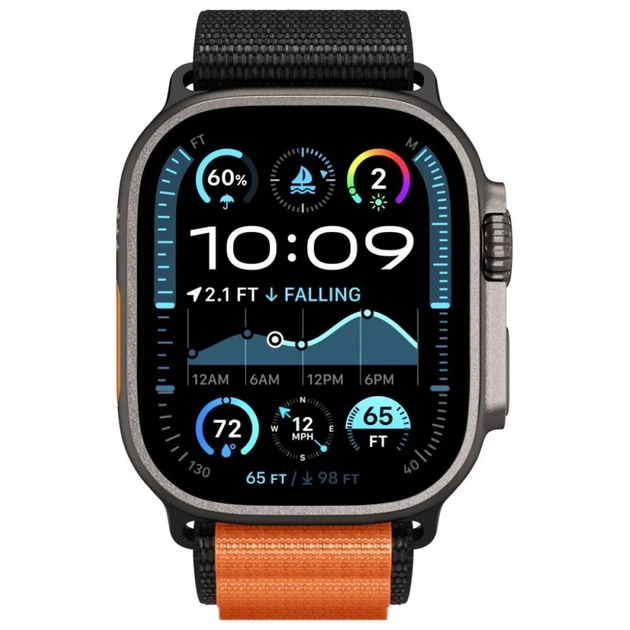 Ремінець Spigen WBF1 для Apple Watch 49 | 46 | 45 | 44 mm Black Orange (AMP10145) - зображення 3