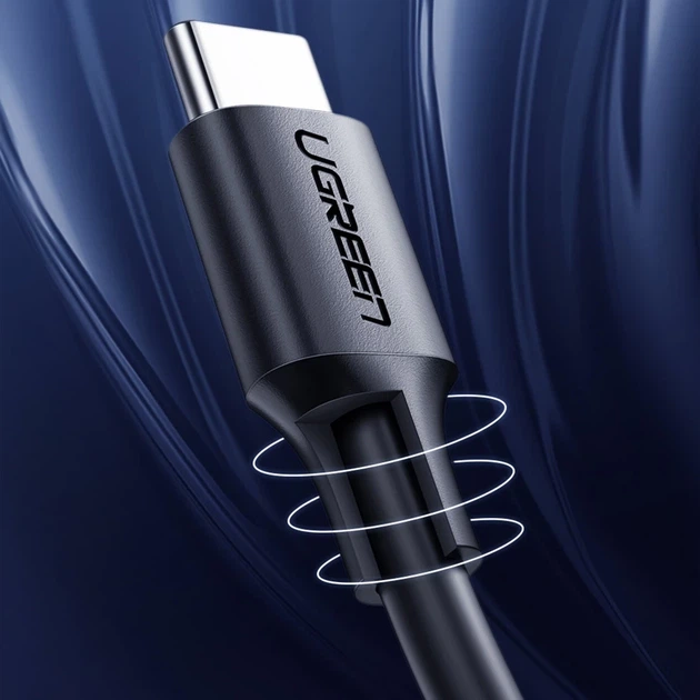 Кабель Ugreen USB Type-C 3A 2m Black (6957303813063) - Фото 10 Кабель Ugreen USB Type-C 3A 2m Black (6957303813063) - зображення 10