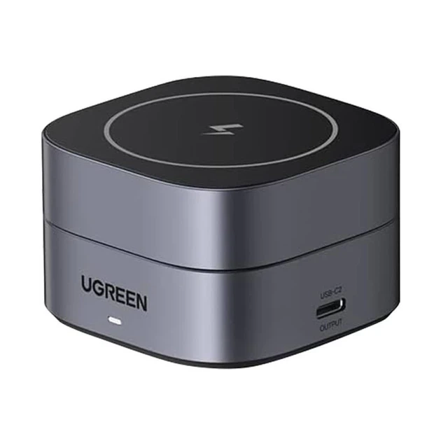 Бездротовий зарядний пристрій Ugreen W256 2-in-1 для iPhone | AirPods with cable USB-C 1 m 20W Black (6941876232789) - зображення 2