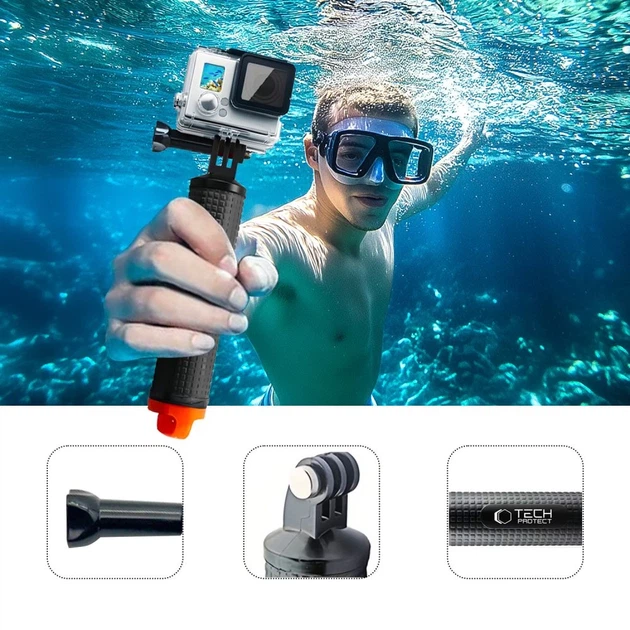 Водонепроницаемый монопод Tech-Protect GА100 Float Hand Grip для GoPro | DJI Black (5906302372447) - изображение 4