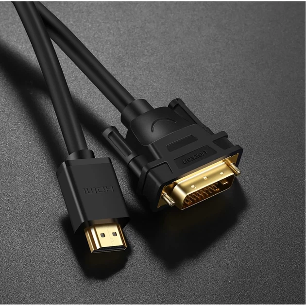 Кабель Ugreen HDMI to DVI 4K 60Hz 30AWG 1m Black (UGR195BLK) - Фото 10 Кабель Ugreen HDMI to DVI 4K 60Hz 30AWG 1m Black (UGR195BLK) - зображення 10