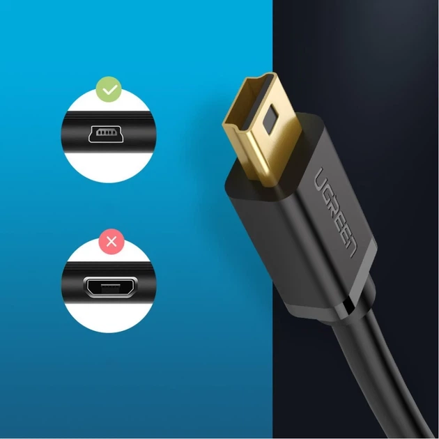 Кабель Ugreen USB-A to Mini USB 3m Black (6957303813865) - зображення 3