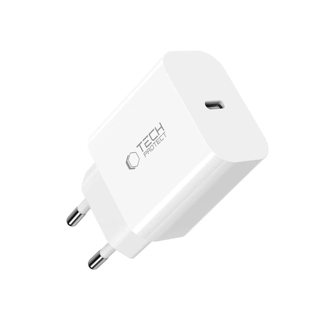 Мережевий зарядний пристрій Tech-Protect NC20W PD 20W USB-C with USB-C to Lightning Cable 1 m White (5906302362899) - зображення 4