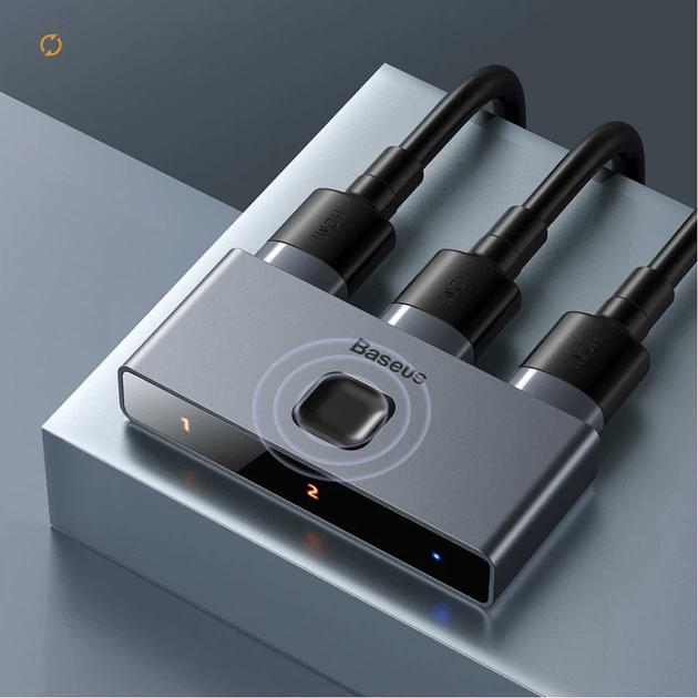 Разветвитель Baseus Matrix 2-in-1 HDMI to 2xHDMI Space Grey (CAHUB-BC0G) - изображение 11