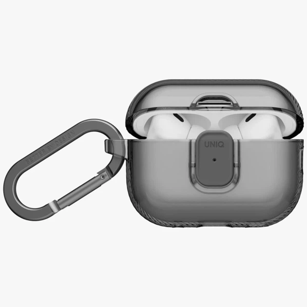 Чехол для наушников UNIQ Lock Case Glase Pro для AirPods Pro 3 Smoke (UNIQ-AIRPODSPRO3-GLSPGSMK) - изображение 2