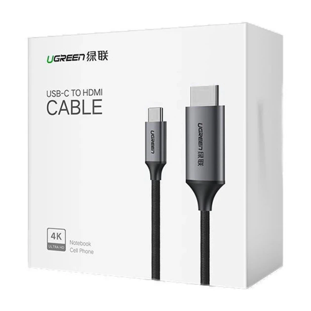 Кабель Ugreen HDMI to USB Type-C 4K 60Hz 1.5m Black (UGR064BLK) - зображення 5