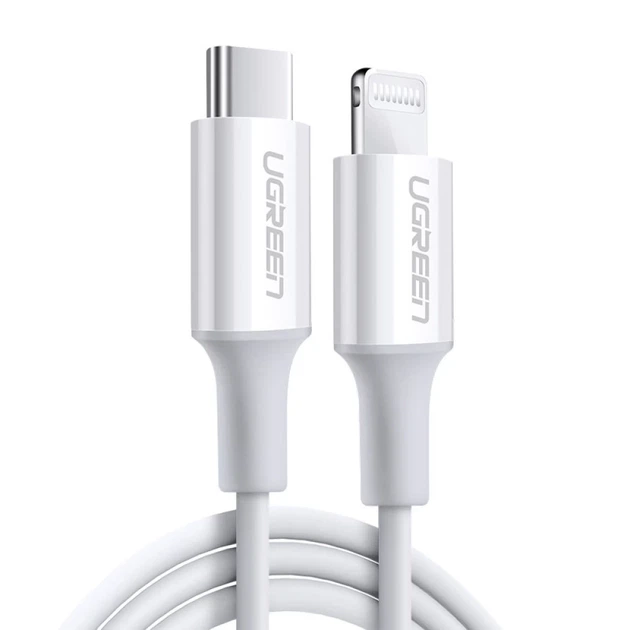 Кабель Ugreen USB Type-C to Lightning 3A 0.25m White (UGR1291WHT) - изображение 2