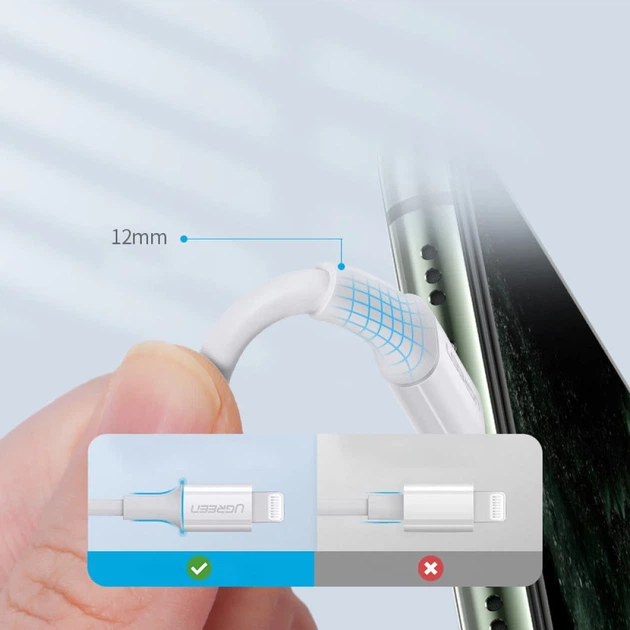 Кабель Ugreen USB Type-C to Lightning 3A 0.25m White (UGR1291WHT) - изображение 7