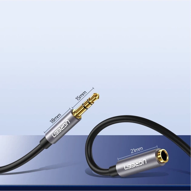 Кабель-подовжувач Ugreen Mini Jack 3.5mm (Male) to Mini Jack 3.5mm (Female) 1m Silver (6957303815920) - Фото 10 Кабель-подовжувач Ugreen Mini Jack 3.5mm (Male) to Mini Jack 3.5mm (Female) 1m Silver (6957303815920) - зображення 10