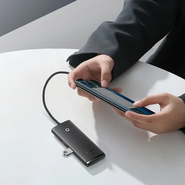 USB-хаб Baseus Lite Series Hub 4-in-1 USB-C to 4хUSB-A/USB-C 0.25m Black (WKQX030301) - изображение 10