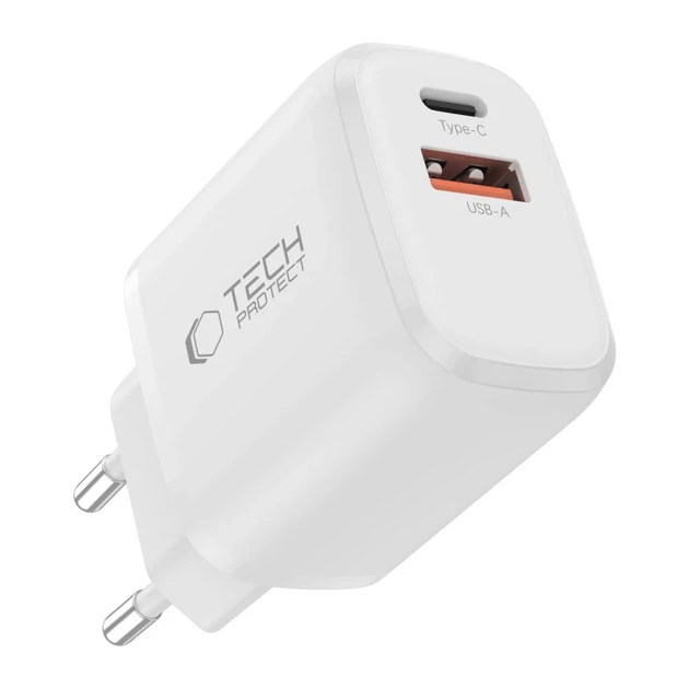 Мережевий зарядний пристрій Tech-Protect NCA20 QC/PD 20W USB-C | USB-A with USB-C to Lightning Cable White (5906302330546) - зображення 4