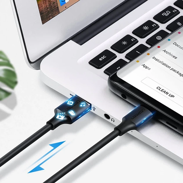 Кабель Ugreen Quick Charge USB-A to USB Type-C 3A 0.25m Black (6957303861149) - Фото 7 Кабель Ugreen Quick Charge USB-A to USB Type-C 3A 0.25m Black (6957303861149) - изображение 7