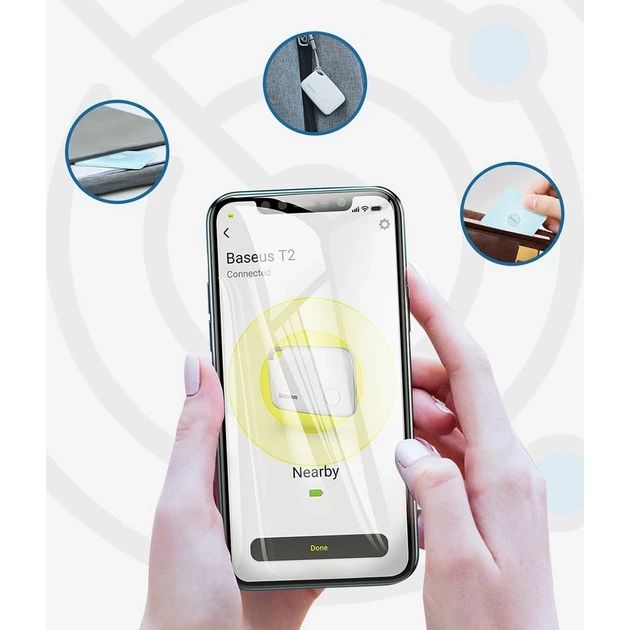 Смарт-брелок Baseus T2 Keychain Mini Wireless White (ZLFDQT2-02) - изображение 8