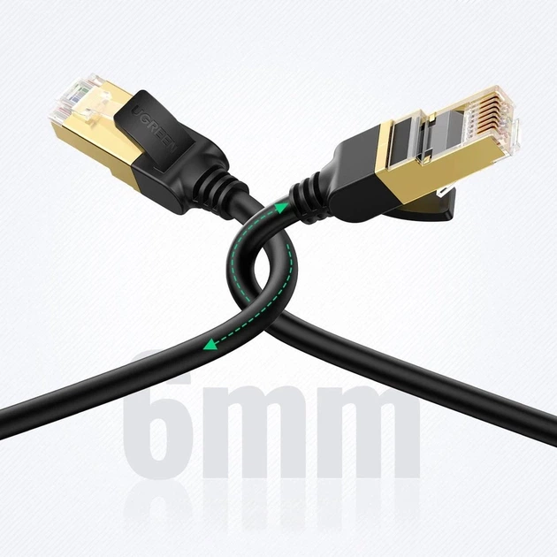Кабель Ugreen NW107 RJ45 to RJ45 Cat.7 STP 15m Black (11274-ugreen) - зображення 8