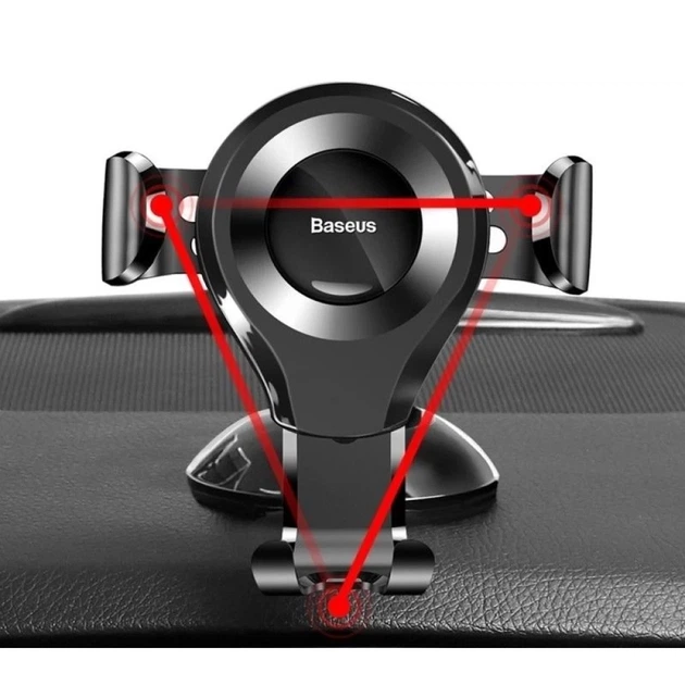 Автодержатель Baseus Osculum Gravity Mount Dashboard Windshield Silver (SUYL-XP0S) - изображение 5