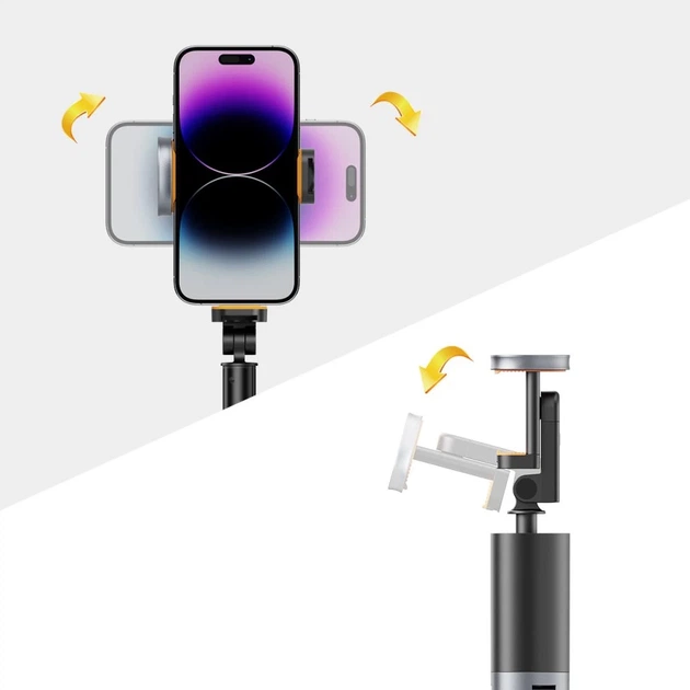 Универсальный штатив Tech-Protect L08S Bluetooth Selfie Stick Tripod Black (5906302308286) - изображение 7