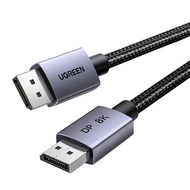 Кабель Ugreen DisplayPort 1.4 8K 60Hz 32.4Gbps 3m Black (6941876229062) - Фото 1 Кабель Ugreen DisplayPort 1.4 8K 60Hz 32.4Gbps 3m Black (6941876229062) - изображение 1