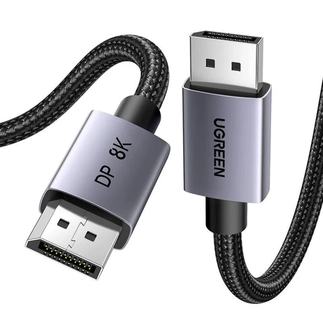 Кабель Ugreen DisplayPort 1.4 8K 60Hz 32.4Gbps 3m Black (6941876229062) - Фото 2 Кабель Ugreen DisplayPort 1.4 8K 60Hz 32.4Gbps 3m Black (6941876229062) - изображение 2