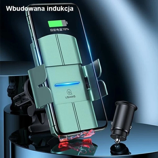 Автодержатель с функцией беспроводной зарядки Usams CD133 10W Wireless Charging Car Holder Black (CD133ZJ01) - Фото 5 Автодержатель с функцией беспроводной зарядки Usams CD133 10W Wireless Charging Car Holder Black (CD133ZJ01) - изображение 5