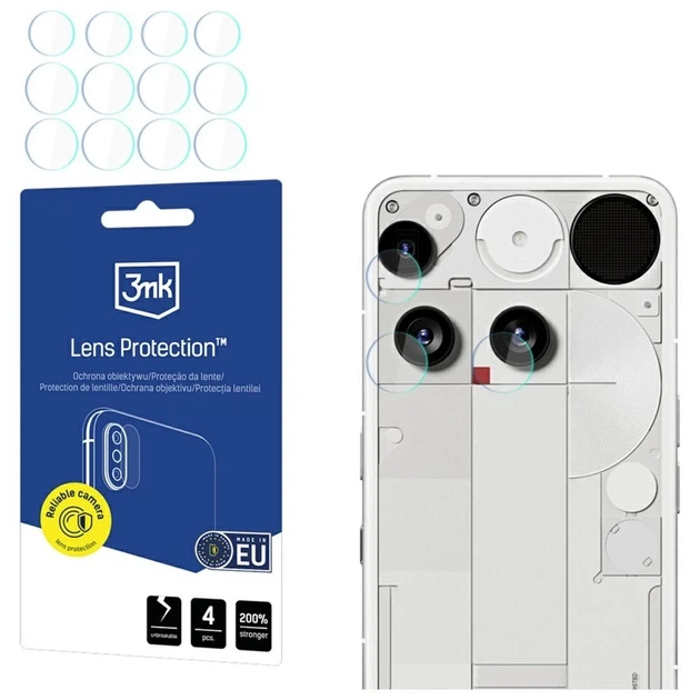 Защитное стекло 3mk для камеры Nothing Phone 3 Lens Protect Transparent (4 pack) (5903108673198) - Фото 1 Защитное стекло 3mk для камеры Nothing Phone 3 Lens Protect Transparent (4 pack) (5903108673198) - изображение 1