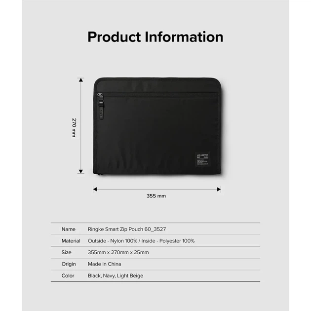 Чехол Ringke Smart Zip Pouch для iPad Pro 2021/2020/2018 5th/4th/3rd 13 Beige (8809818842145) - изображение 9