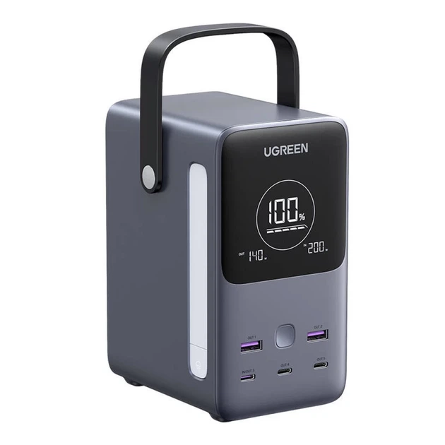 Портативний зарядний пристрій Ugreen PB770 48000mAh 300W 2x USB-A | 4x USB-C Grey (6941876222865) - зображення 2