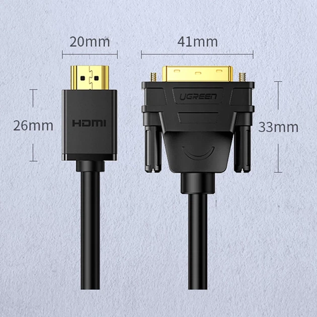 Кабель Ugreen HDMI to DVI 2m Black (6957303811359) - зображення 11