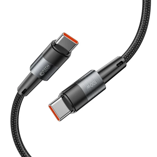 Кабель Tech-Protect UltraBoost USB-C to USB-C 100W 5A 0.25 m Grey (9319456606065) - Фото 3 Кабель Tech-Protect UltraBoost USB-C to USB-C 100W 5A 0.25 m Grey (9319456606065) - зображення 3