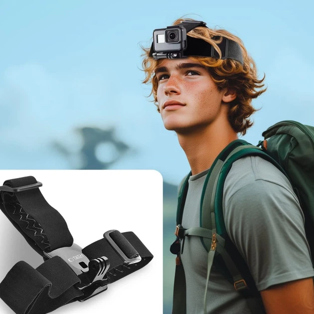 Головне кріплення Tech-Protect GA100 Head Mount для GoPro | DJI Black (5906302371754) - зображення 3