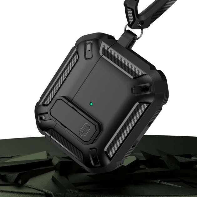 Чохол Tech-Protect X-Carbo для AirPods Pro 1 | 2 Black (9490713928080) - зображення 4