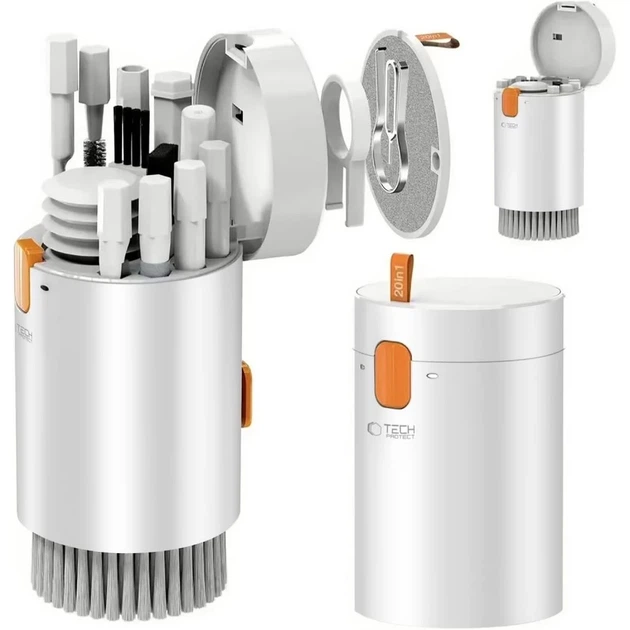 Набор для чистки Tech-Protect CS01 20-in-1 Phone & Earphone & Tablet & Laptop White (5906302360758) - изображение 3