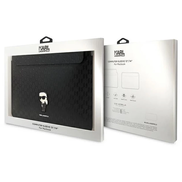 Чехол Karl Lagerfeld Saffiano Monogram Ikonik 14" Black (KLCS14SAKHPKK) - Фото 4 Чехол Karl Lagerfeld Saffiano Monogram Ikonik 14" Black (KLCS14SAKHPKK) - изображение 4