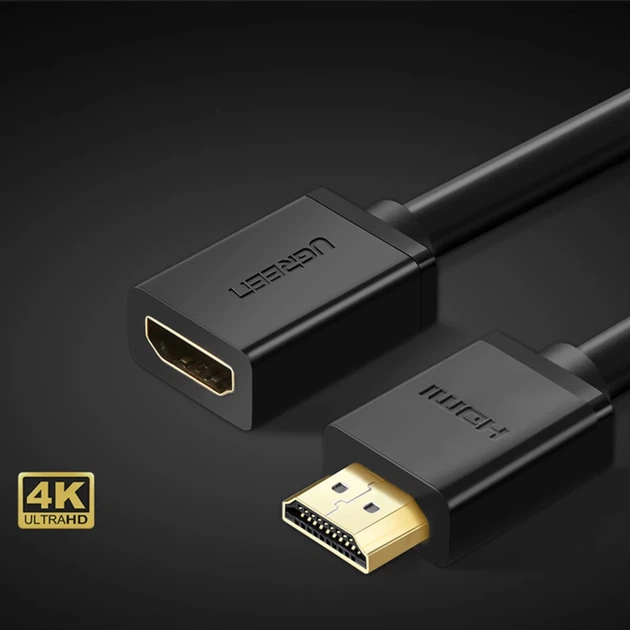 Кабель Ugreen 4K HDMI (Male) to HDMI (Female) 1m Black (6957303811410) - изображение 3